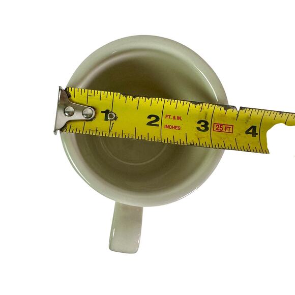 Longaberger Pottery VTG Set 2 Woven Traditions Heritage Green & Ivory Mugs READ - Picture 8 of 10